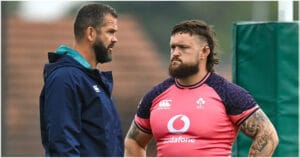 Andrew Porter reacts after Ireland’s scrum struggles against the Springboks