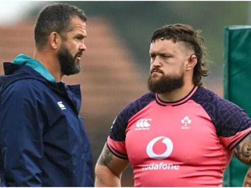 Andrew Porter reacts after Ireland’s scrum struggles against the Springboks