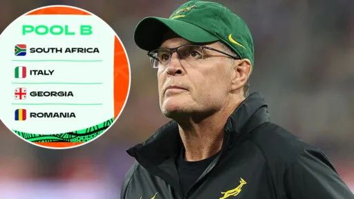 Rassie Erasmus reacts to Springboks Rugby World Cup 2027 pool draw