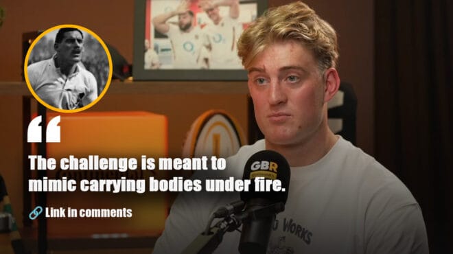 Alex Coles speaks about the Northampton Saints Blakiston Challenge during pre-season training