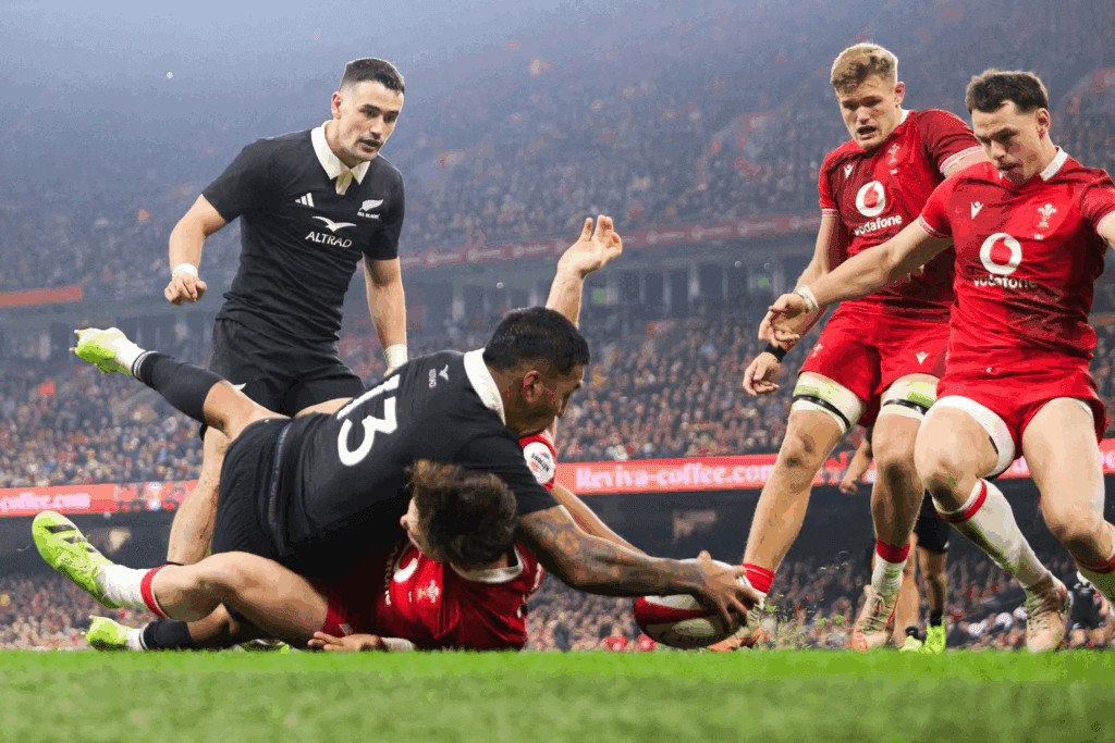 All Blacks run in seven tries to seal big Quilter Nations Series win in Cardiff. Tries from Caleb Clarke (2), Ruben Love, Tamaiti Williams, Rieko Ioane and Sevu Reece (2) saw the All Blacks eventually ease past a determined Welsh side