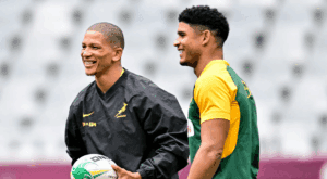 Manie Libbok and Sacha Feinberg-Mngomezulu on springboks Training
