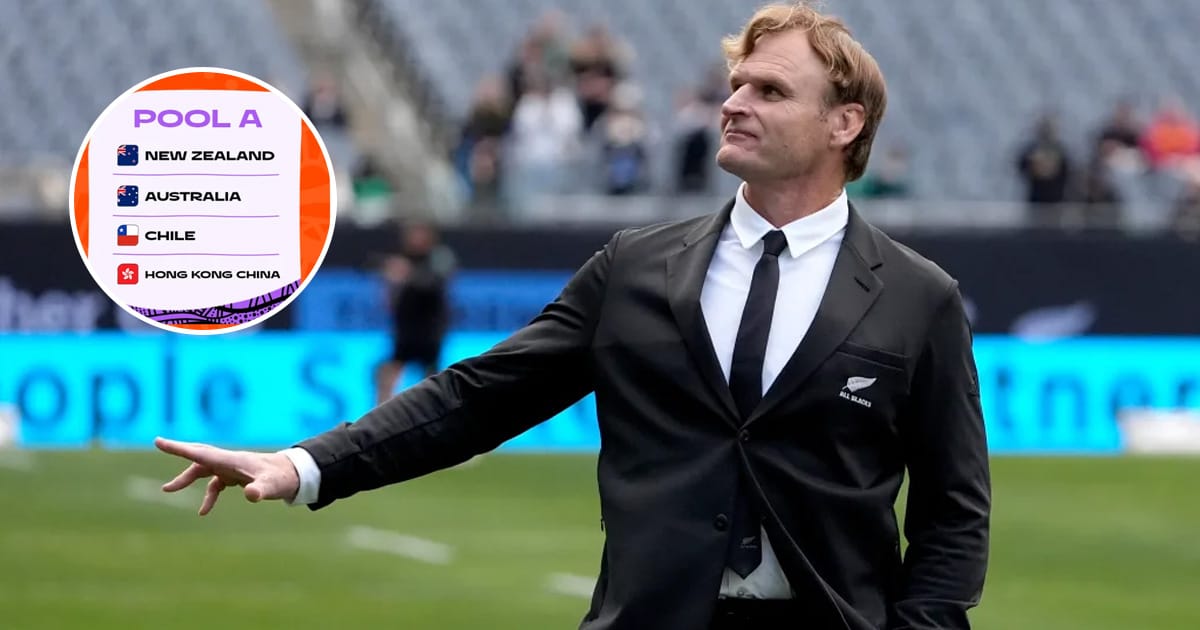 Head coach Scott Robertson shrugs off lopsided draw that puts New Zealand on a quarter-final collision course with world champions South Africa.