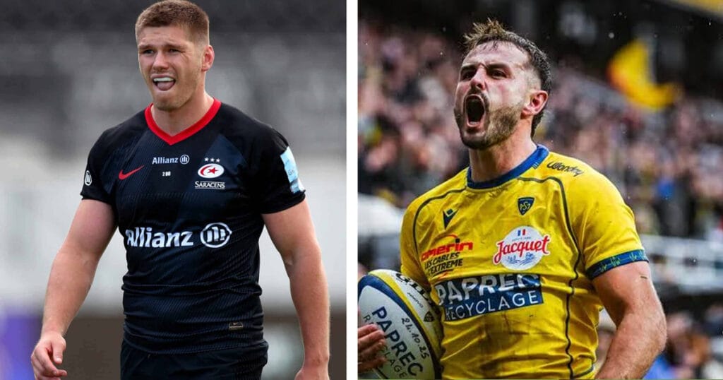 Saracens players preparing for the Saracens vs Clermont Champions Cup match