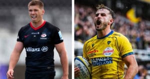 Saracens players preparing for the Saracens vs Clermont Champions Cup match