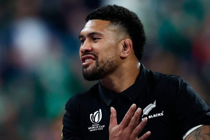 All Blacks captain Ardie Savea acknowledges the crowd after a Test match