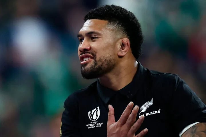 All Blacks captain Ardie Savea acknowledges the crowd after a Test match