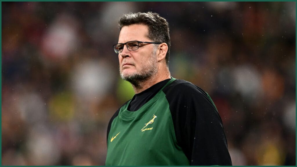 Rassie Erasmus watching Springboks training before the 2026 All Blacks series