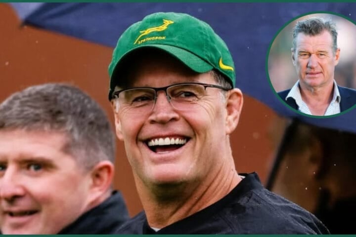 Rassie Erasmus at a Springboks training before the Ellis Park Test against the All Blacks