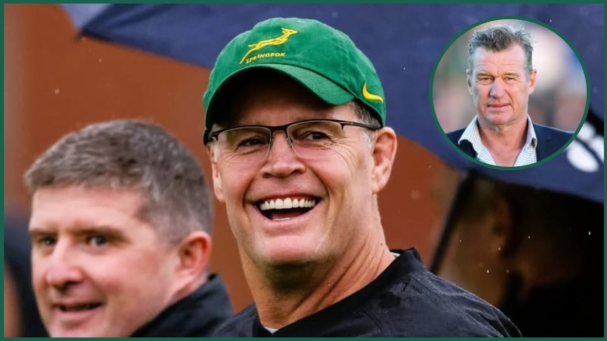 Rassie Erasmus at a Springboks training before the Ellis Park Test against the All Blacks