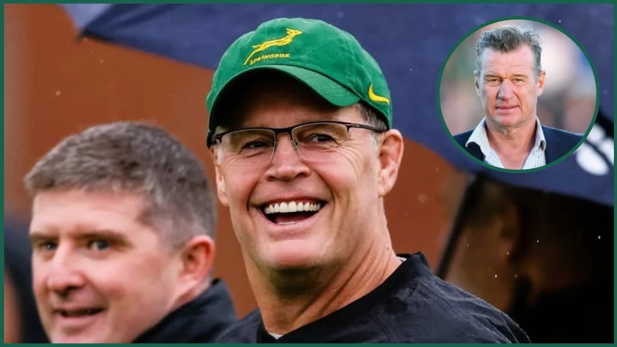 Rassie Erasmus at a Springboks training before the Ellis Park Test against the All Blacks