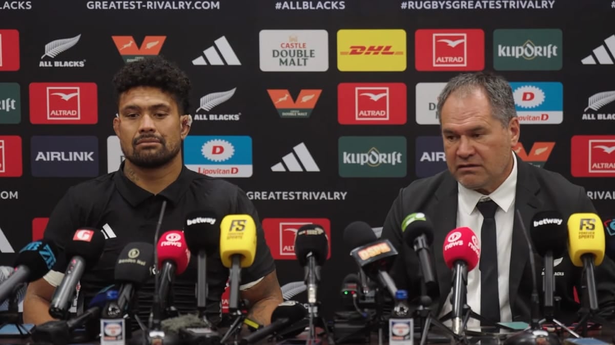 All Blacks head coach Dave Rennie speaks after the first Test against South Africa at Ellis Park