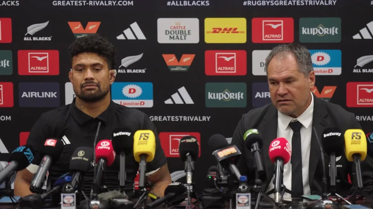 All Blacks head coach Dave Rennie speaks after the first Test against South Africa at Ellis Park