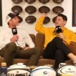 Jeremy Paul, fist raised, makes his point to Kieran Read on The Good, The Bad & Rugby ANZ as he says Ardie Savea is not an eight