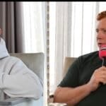 Dan Carter and Steven Kitshoff speaking into For The Love Of Rugby microphones during the South Africa podcast