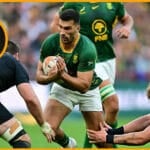 Damian de Allende has marked Ma'a Nonu, Conrad Smith and Sonny Bill Williams. Asked who stands out now, he named Jordie Barrett, and says he is learning.