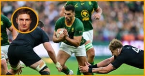 Damian de Allende has marked Ma'a Nonu, Conrad Smith and Sonny Bill Williams. Asked who stands out now, he named Jordie Barrett, and says he is learning.
