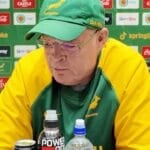 Rassie Erasmus answering a question about Jasper Wiese's 50th cap at the Springboks team announcement in Terrigal on Tuesday 22 September