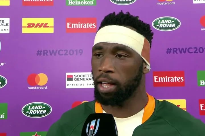 Springboks captain Siya Kolisi in the green jersey during a Test match