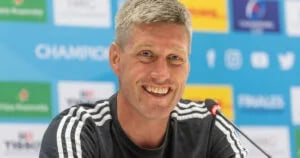 Ronan O'Gara on the touchline at La Rochelle, whose contract now runs to June 2031