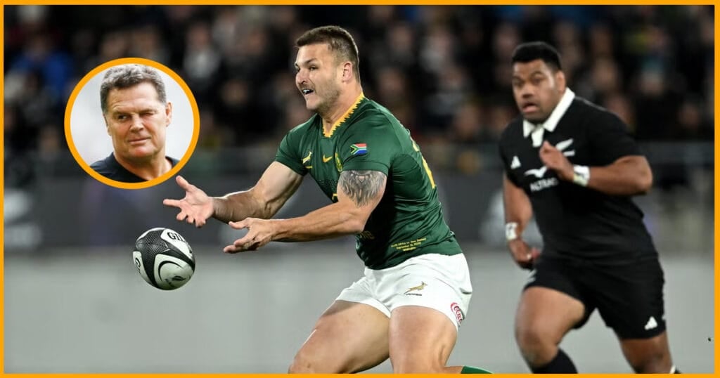 Rassie Erasmus at the Springboks team announcement in Terrigal on Tuesday 22 September, explaining why André Esterhuizen captains against Australia