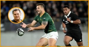 Rassie Erasmus at the Springboks team announcement in Terrigal on Tuesday 22 September, explaining why André Esterhuizen captains against Australia