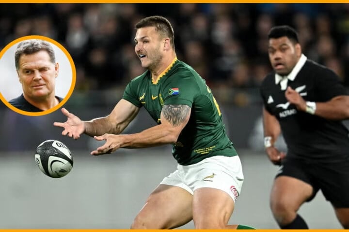 Rassie Erasmus at the Springboks team announcement in Terrigal on Tuesday 22 September, explaining why André Esterhuizen captains against Australia