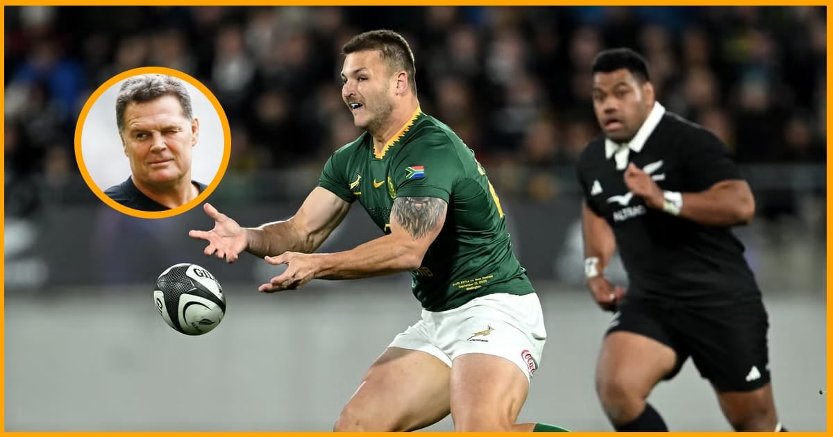 Rassie Erasmus at the Springboks team announcement in Terrigal on Tuesday 22 September, explaining why André Esterhuizen captains against Australia