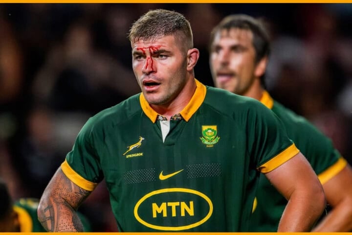 Malcolm Marx scored his 28th Test try in Soweto, fifth on South Africa's all-time list. John Smit, the man whose jersey he took, has eight from 111 caps.