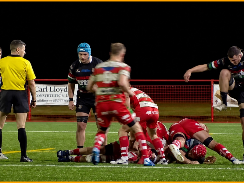 Curtis Gregory stamp red card graphic for Llandovery v Ebbw Vale