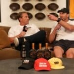 Kieran Read, former All Blacks captain, pointing as he explains the All Blacks defence beside Justin Marshall on The Good, The Bad & Rugby ANZ