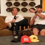Kieran Read, former All Blacks captain, pointing as he explains the All Blacks defence beside Justin Marshall on The Good, The Bad & Rugby ANZ