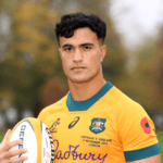 Joseph-Aukuso Suaalii on the wing for the Wallabies ahead of the Bledisloe Cup Test at Eden Park