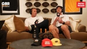 Kieran Read, former All Blacks captain, gesturing as he compares the Wallabies back row with the All Blacks loose forwards on The Good, The Bad & Rugby ANZ
